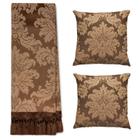 Kit Manta Xale para Sofá e Cama Jaquard com 2 Capas de almofadas