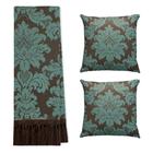 Kit Manta Xale para Sofá e Cama Jaquard com 2 Capas de almofadas