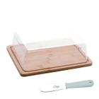 Kit Manteigueira Bambu 12,5Cm E Espátula Inox Class Home