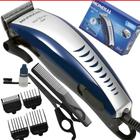 Kit Máquina Cortar Cabelo Barba Mondial 9 peças CR-07 110v Azul HAIR STYLO