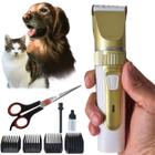 Kit Maquina Pet Tosa + Tessoura Aparador de Pelos Cortador Dog Cat Coelho Maquininha USB Recarregável Profissional Grooming Kit Completo - GOOMING HAIR CLIPPER