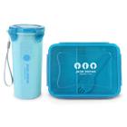 Kit Marmita e Garrafa 500ml Fitness Pote c/ Divisória Colher