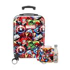 Kit Marvel Mala Viagem Escolar Rodas+Lancheira+Garrafa - Luxcel