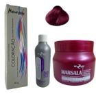 Kit Máscara Matizadora Marsala e Tinta Marsala e Loção Reveladora