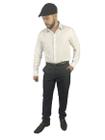 KIT Masculino 2 Peças - Camisa Social Branca e Calça Social Cinza Escuro