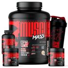 Kit Mass Hipercalórico + Bcaa + Creatina + Glutamina + Copo