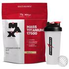 Kit Mass Titanium Refil 3Kg - Max Titanium + Coqueteleira 600ml - Transparente - Com mola