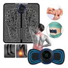 Kit Massageador EMS Elétrico Tapete Pés + Mini Pescoço Cervical Recarregável Fisioterapia Massagem Dor Muscular Coluna Costas