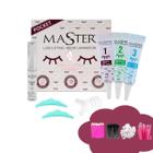 Kit master pocket lash lifting de cílios brown lamination produto original com registro anvisa