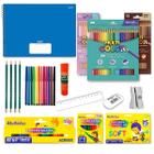Kit material de desenho e pintura completo com 13 itens
