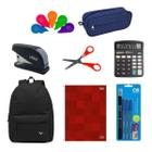 Kit Material Escolar 14 Itens Aluno Calculadora e Mochila