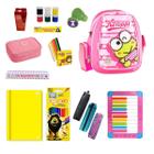 Kit Material Escolar Aluno Colorido 32 Itens Mochila Estojo Infantil Volta as Aulas Criança Brochura