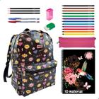 Kit Material Escolar Economico Mochila Estojo Caderno 10 Matérias + Itens Emojis