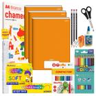 Kit Material Escolar Econômico Volta As Aulas Infantil 60 itens Ensino Fundamental Infantil Faber Acrilex Chamequinho