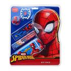 Kit Material Escolar Face Spiderman Aranha 7 Pçs Infantil