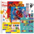 Kit Material Escolar Volta As Aulas Infantil 72 itens Spider Man Ensino Fundamental Infantil Faber Acrilex Chamequinho