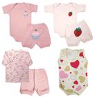 Kit Maternidade 7 Pçs Roupa de Bebê Com Body Short e Regata