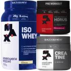 Kit Max Titanium: ISO Whey Isolado 900g + Creatina 100% Pura 300g + Pré Treino Hórus 300g