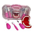 Kit medico dentista com boca + escova e acessorios colors 4 pecas na maleta