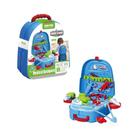 Kit Médico Faz de Conta Brinquedo Mochila Maleta Infantil Criança 2 em 1 Completo Bancada Doutor