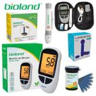 Kit Medidor Glicemia 50 Fitas Glicose Bioland + 100 Lancetas