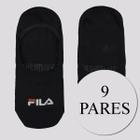 Kit Meia Fila 9 pares Cano Invisível Preto