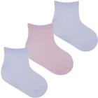 Kit meia lisa - cano alto -feminino - 3 pares - tamanho 31 a 34 0008815 - pimpolho