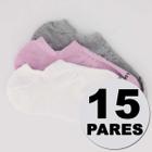 Kit Meia Lupo Sapatilha Sport 15 Pares Feminina Rosa