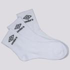 Kit Meia Umbro Tripack 3 Pares Cano Médio Branco