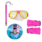 kit mergulho infantil menina rosa natacao piscina praia