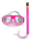 Kit Mergulho Infantil Rosa Snorkel E Máscara