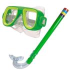 Kit Mergulho Máscara Respirador Snorkel Verde