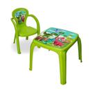 Kit Mesa com 1 Cadeira Infantil Verde Dino Usual