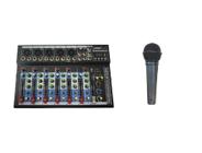 Kit Mesa De 7 Canais Le 709 + Microfone Kadosh Kds-300