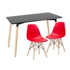 KIT - Mesa de jantar retangular Eames 60 x 120 cm preto + 2 cadeiras Eiffel DSW