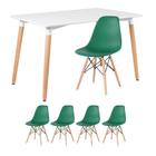KIT - Mesa de jantar retangular Eames 80 x 120 cm branco + 4 cadeiras Eiffel DSW