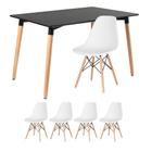 KIT - Mesa de jantar retangular Eames 80 x 120 cm preto + 4 cadeiras Eiffel DSW