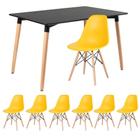 KIT - Mesa de jantar retangular Eames 80 x 120 cm preto + 6 cadeiras Eiffel DSW