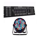 Kit Mesa Dmx 512 192 Canais Blackout E Strobe Canhão 54 Leds