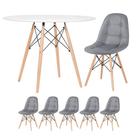 KIT - Mesa Eames 100 cm + 5 cadeiras estofadas Eiffel Botonê
