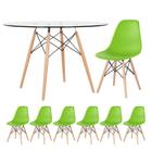 KIT - Mesa Eames com tampo de vidro 120 cm + 6 cadeiras Eiffel DSW