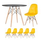 KIT - Mesa Eames Eiffel 90 cm + 5 cadeiras estofadas Botonê