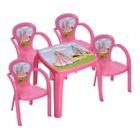 Kit Mesa Infantil Decorada Princesa + 4 Cadeiras Princesa Usual