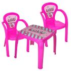 Kit Mesa Infantil Meninas Decorada Love + 2 Cadeiras Love Usual