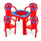 Kit mesa infantil meninos decorada homem teia + 4 cadeiras teia usual