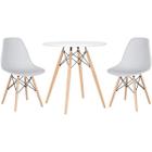 Kit Mesa Jantar Eiffel 80cm Branca + 2 Cadeiras Charles Eames - Branca