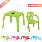 Kit Mesa Mesinha c/Estojo E 1 Cadeira Infantil Varias Cores - Usual Utilidades