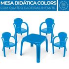 Kit Mesa Mesinha Com 4 Cadeiras Brinquedo Infantil Educativo