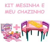 Kit Mesa Para Brincar Rosa Mais Kit Meu Chazinho Completo