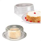 Kit Mesa Posta Luxo Porta Bolo e Porta Queijo Cristal Moderno Boleira Confeitaria